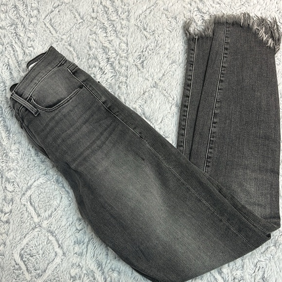 Frame Le High Skinny Grey Denim Frayed Hem Jeans 28 - Picture 2 of 10